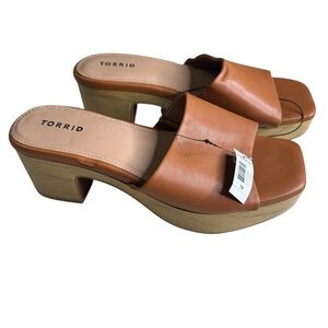 NWT Torrid Wood Block Heel Mule. Size 12WW